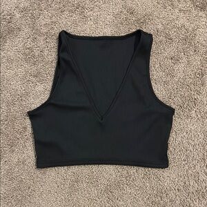 SO Black Fitted Sleeveless Crop Tank Top